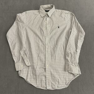 Ralph Lauren Shirt Mens S Multicolor Cream Checkered Oxford Preppy Metro